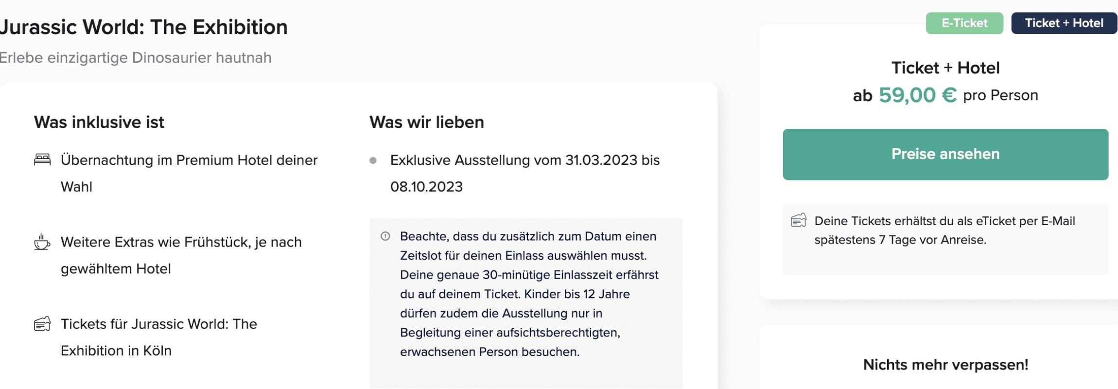 Jurassic World The Exhibition Köln Angebot Jurassic World The Exhibition Köln Angebot