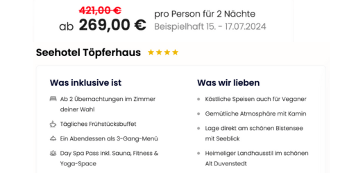 Seehotel Töpferhaus Angebot Seehotel Töpferhaus Angebot