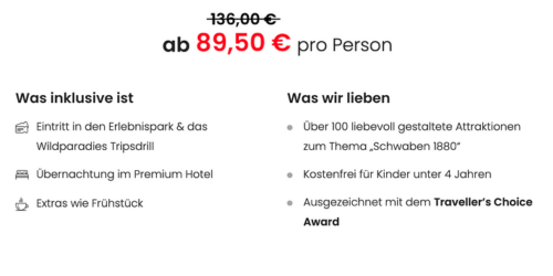 Erlebnispark Tripsdrill Angebot