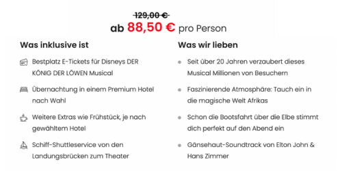 König der Löwen Hamburg Angebote