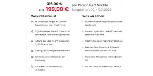 Hotel Schloss Montabaur Angebote